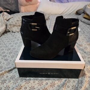 Karen Scott Black Ankle Boots with Buckle Detail